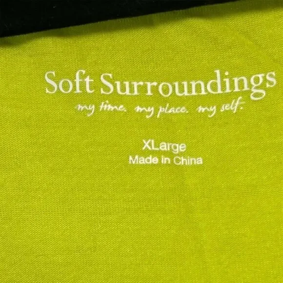 Soft Surroundings Ainsley Dress XL Chartreuse Sleeveless Knee Length Dress - Picture 3 of 6